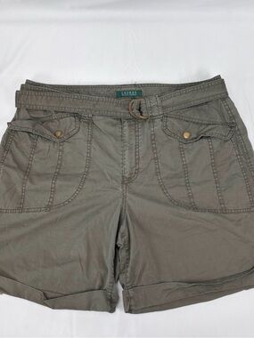 Ralph Lauren Green Cargo Shorts Cotton. Very Nice Condition. Cool Look! Size 14